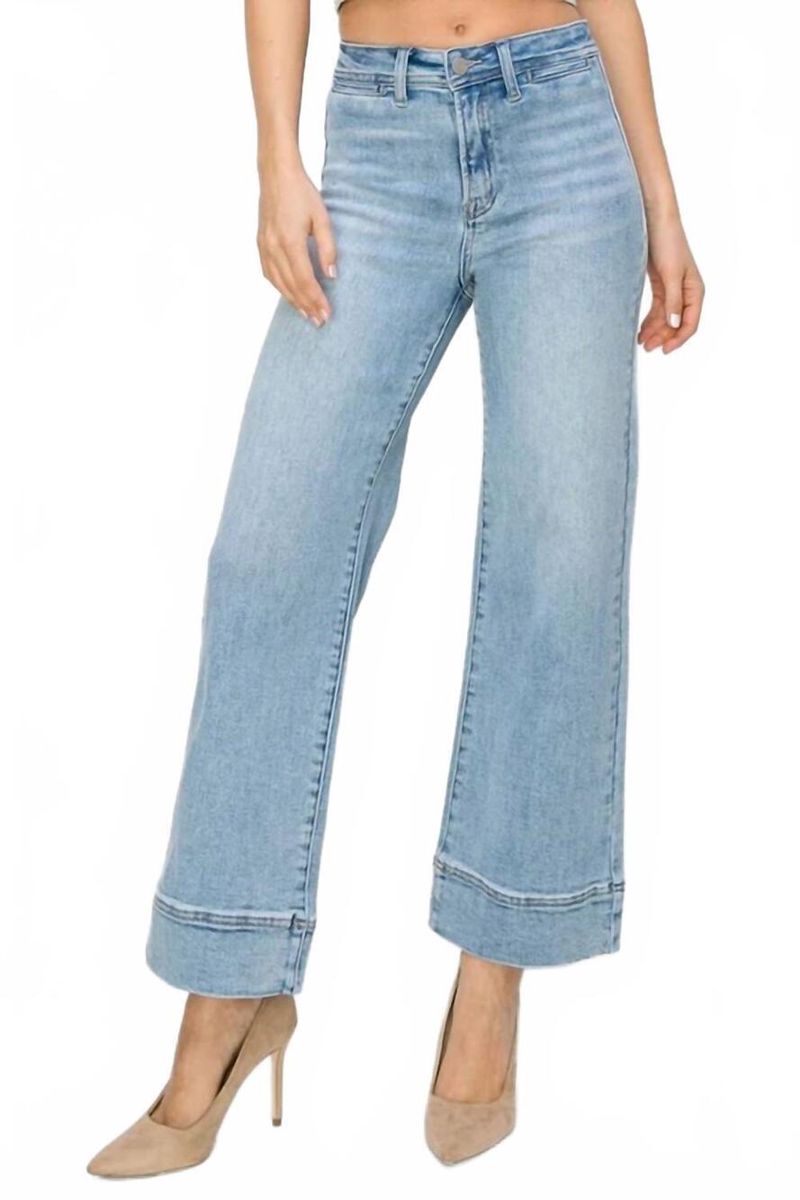 NEW RISEN high rise wide leg jeans in light wash